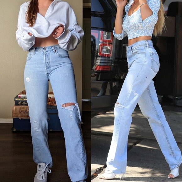 Levi's 501 Vintage Straight Leg Jeans 90s Light Wash COPY - Picture 16 of 16